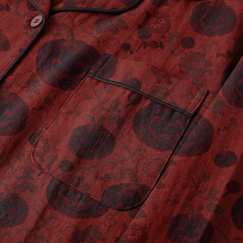 Ownkoti Red Pumpkin Monster Cotton Loungewear Set - image 5