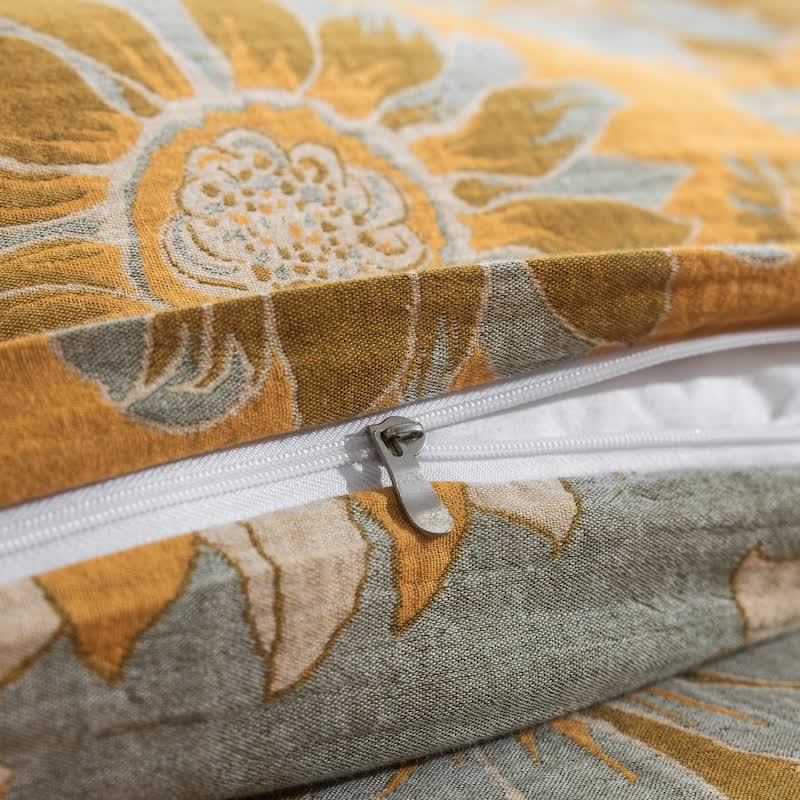 Ownkoti Vintage Sunflower Orange Cotton Bedding Set - image 15