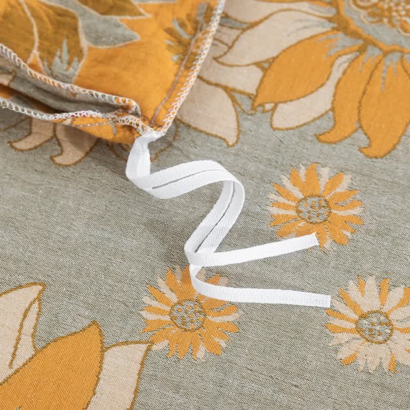 Ownkoti Vintage Sunflower Orange Cotton Bedding Set - image 28