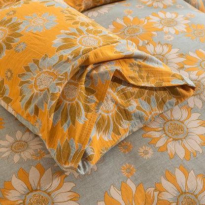Ownkoti Vintage Sunflower Orange Cotton Bedding Set - image 31