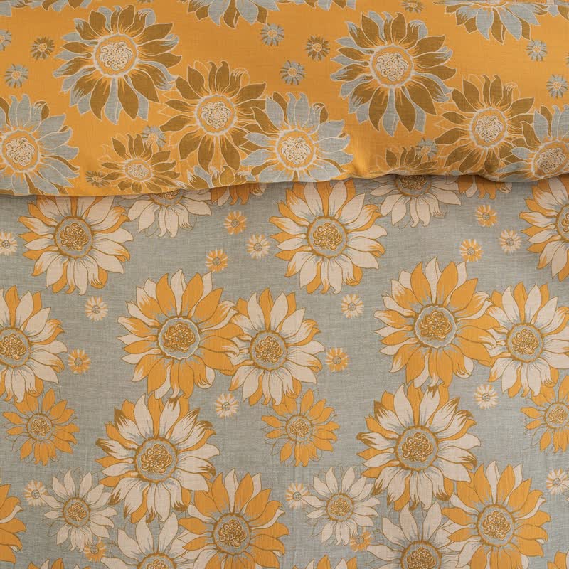 Ownkoti Vintage Sunflower Orange Cotton Bedding Set - image 26