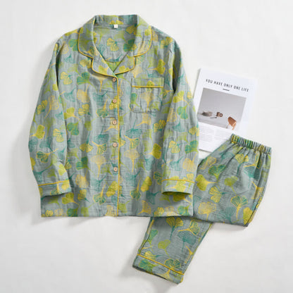 Ownkoti Nature‑Inspired Ginkgo Leaf Cotton Loungewear Set - image 14