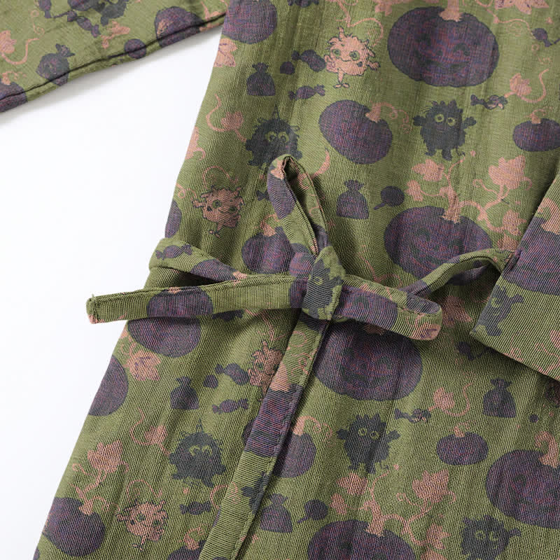 Ownkoti Retro Halloween Pumpkin Kimono Pajama Set - image 12