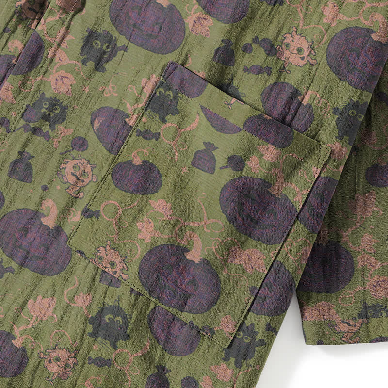 Ownkoti Retro Halloween Pumpkin Kimono Pajama Set - image 11