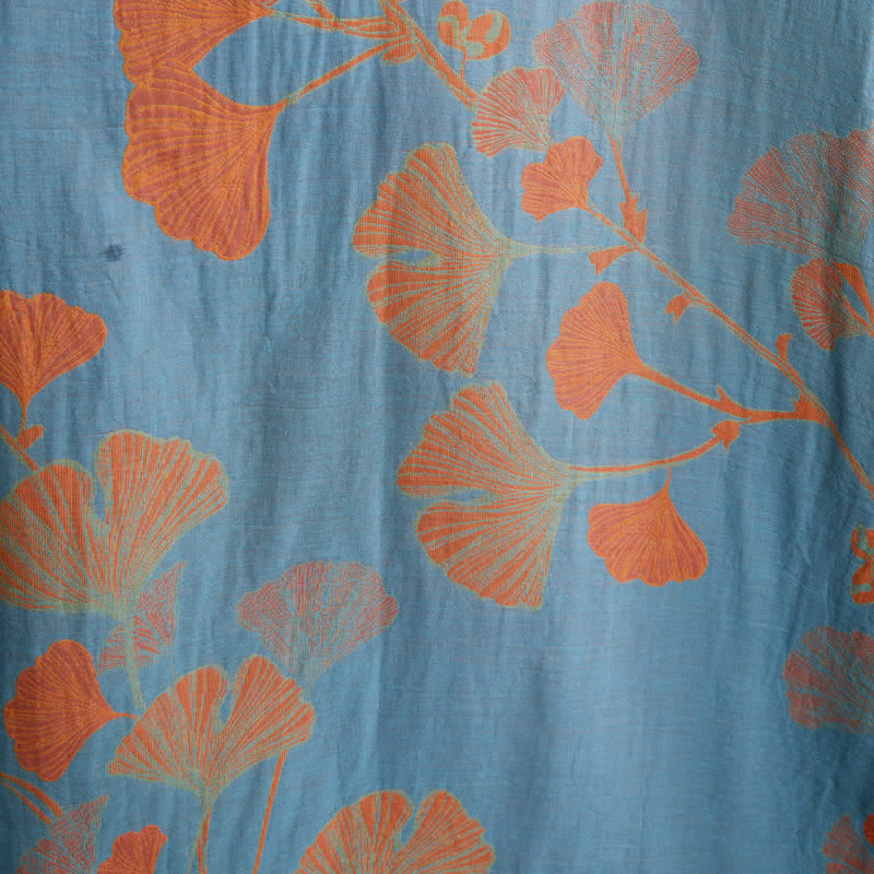 Ownkoti Retro Ginkgo Leaf Cotton Kimono Robe - image 15