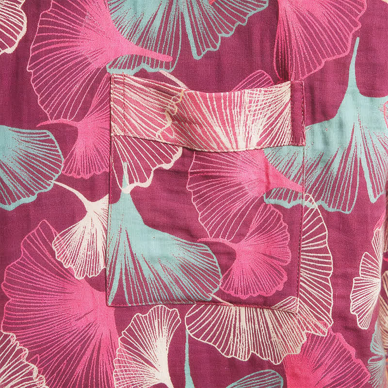 Ownkoti Artistic Ginkgo Leaf Kimono Loungewear Robe - image 4