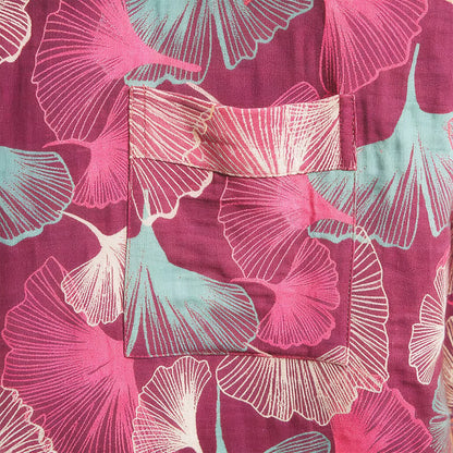 Ownkoti Artistic Ginkgo Leaf Kimono Loungewear Robe - image 4