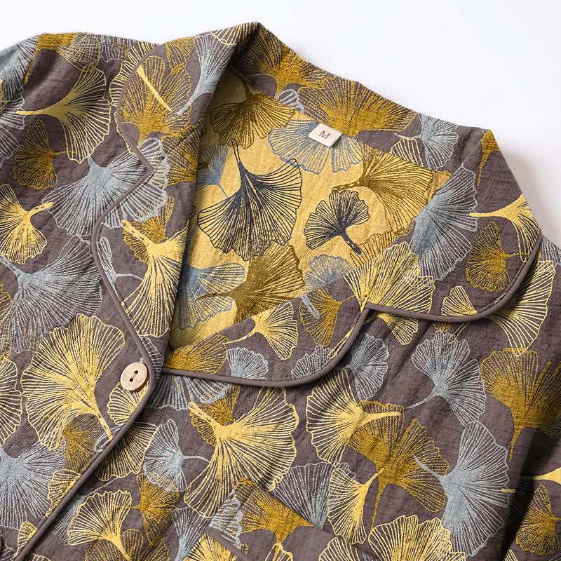 Ownkoti Ginkgo Leaf Notch Collar Pajama Set - image 8