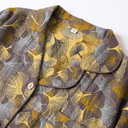 Ownkoti Ginkgo Leaf Notch Collar Pajama Set - image 8