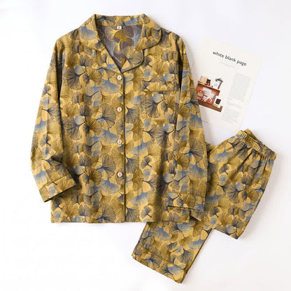 Ownkoti Ginkgo Leaf Notch Collar Pajama Set - image 5