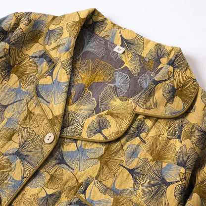 Ownkoti Ginkgo Leaf Notch Collar Pajama Set - image 2