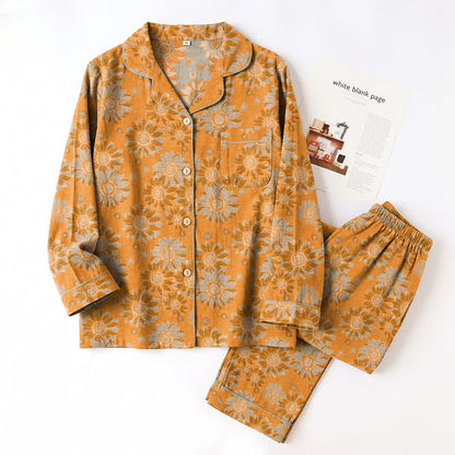 Ownkoti Retro Sunflower Cotton Loungewear Pajama Set - image 5