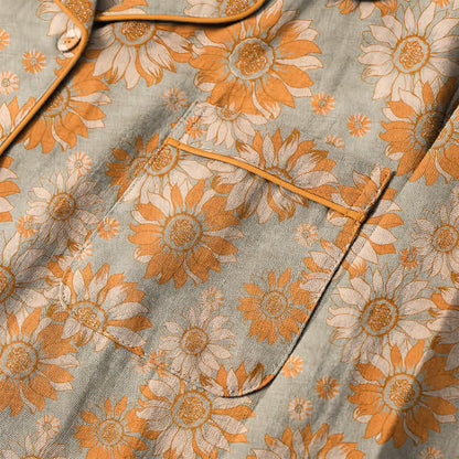 Ownkoti Retro Sunflower Cotton Loungewear Pajama Set - image 10
