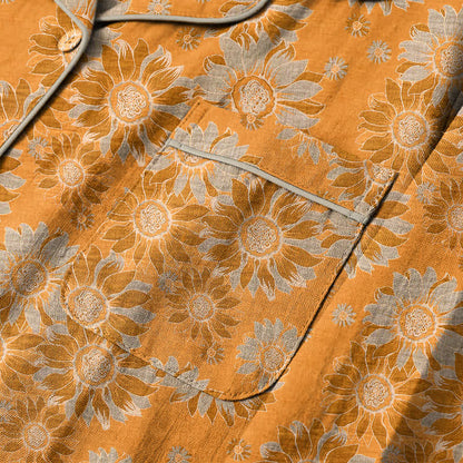 Ownkoti Retro Sunflower Cotton Loungewear Pajama Set - image 3