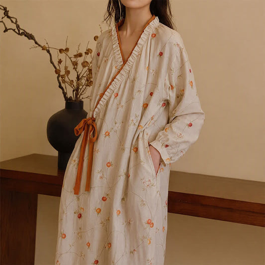 Ownkoti Cotton Gauze Rural Pomegranate Nightdress - L - image 0