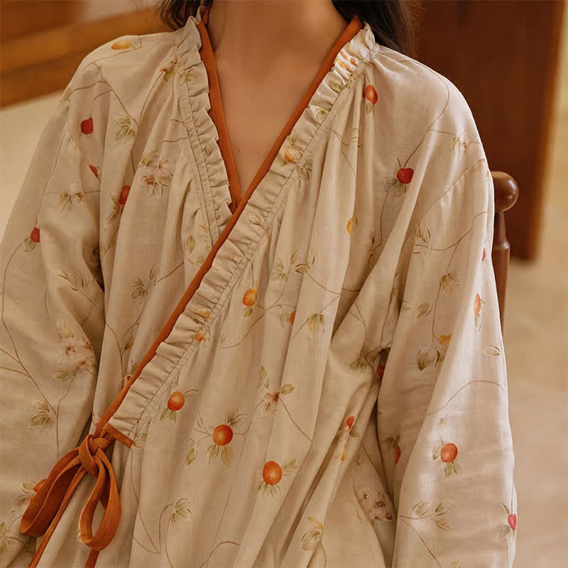 Ownkoti Cotton Gauze Rural Pomegranate Nightdress - image 6