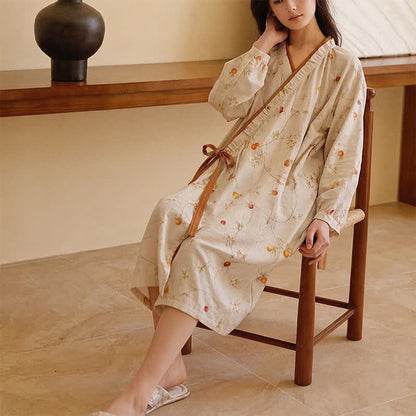 Ownkoti Cotton Gauze Rural Pomegranate Nightdress - image 2