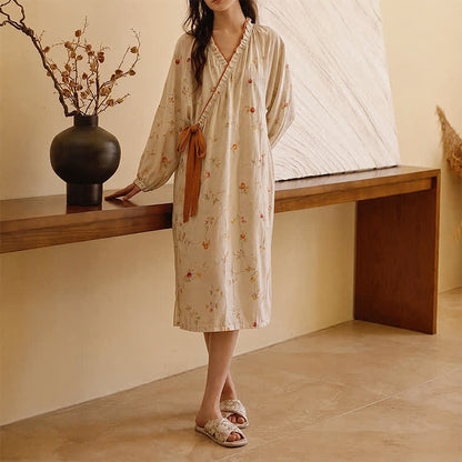 Ownkoti Cotton Gauze Rural Pomegranate Nightdress - image 1