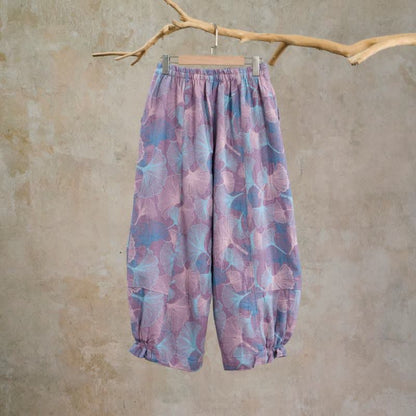 Ownkoti Vintage Ginkgo Leaf Cotton Lounge Pants - image 6
