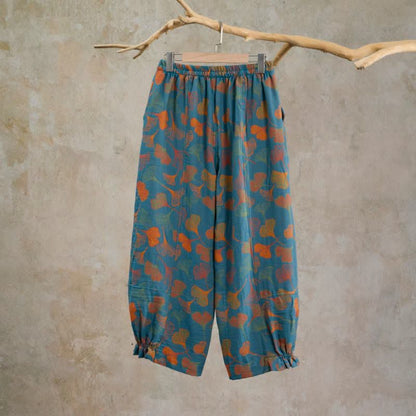 Ownkoti Multi‑Color Ginkgo Leaf Cotton Lounge Pants - image 1
