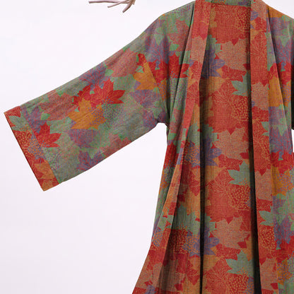 Ownkoti Autumn Maple Leaf Cotton Kimono Robe - image 10