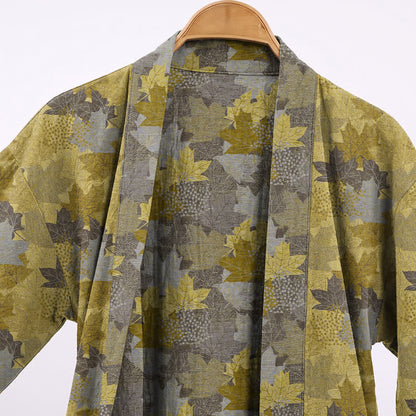 Ownkoti Autumn Maple Leaf Cotton Kimono Robe - image 13