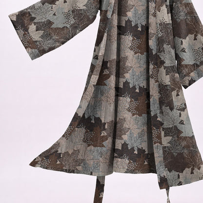 Ownkoti Autumn Maple Leaf Cotton Kimono Robe - image 39