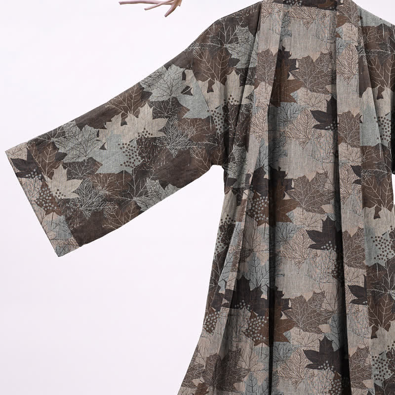 Ownkoti Autumn Maple Leaf Cotton Kimono Robe - image 38