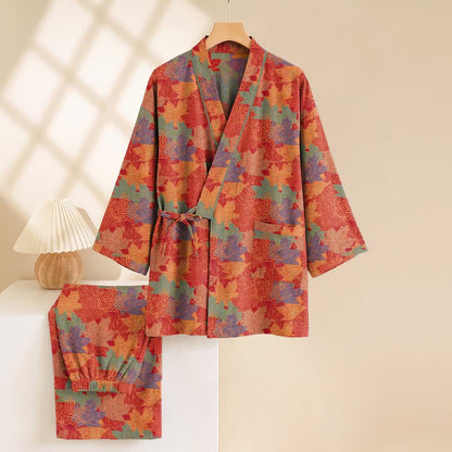 Ownkoti Maple Leaf Cotton Kimono Pajama Set - image 2