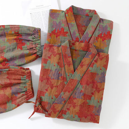 Ownkoti Maple Leaf Cotton Kimono Pajama Set - image 6