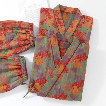 Ownkoti Maple Leaf Cotton Kimono Pajama Set - image 14