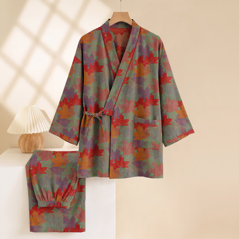 Ownkoti Maple Leaf Cotton Kimono Pajama Set - image 10