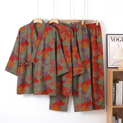 Ownkoti Maple Leaf Cotton Kimono Pajama Set - image 8