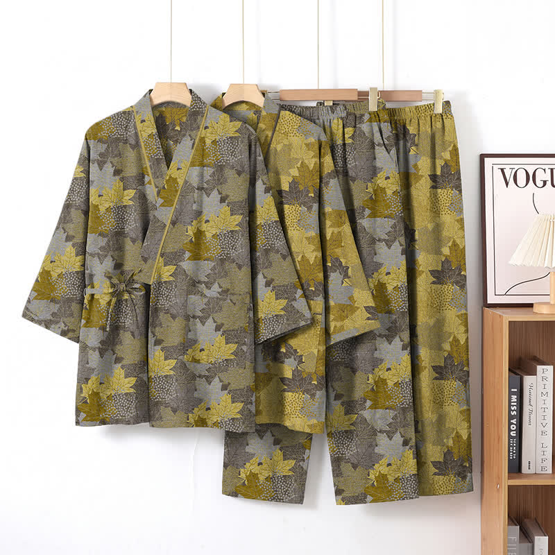 Ownkoti Maple Leaf Cotton Kimono Pajama Set - image 24