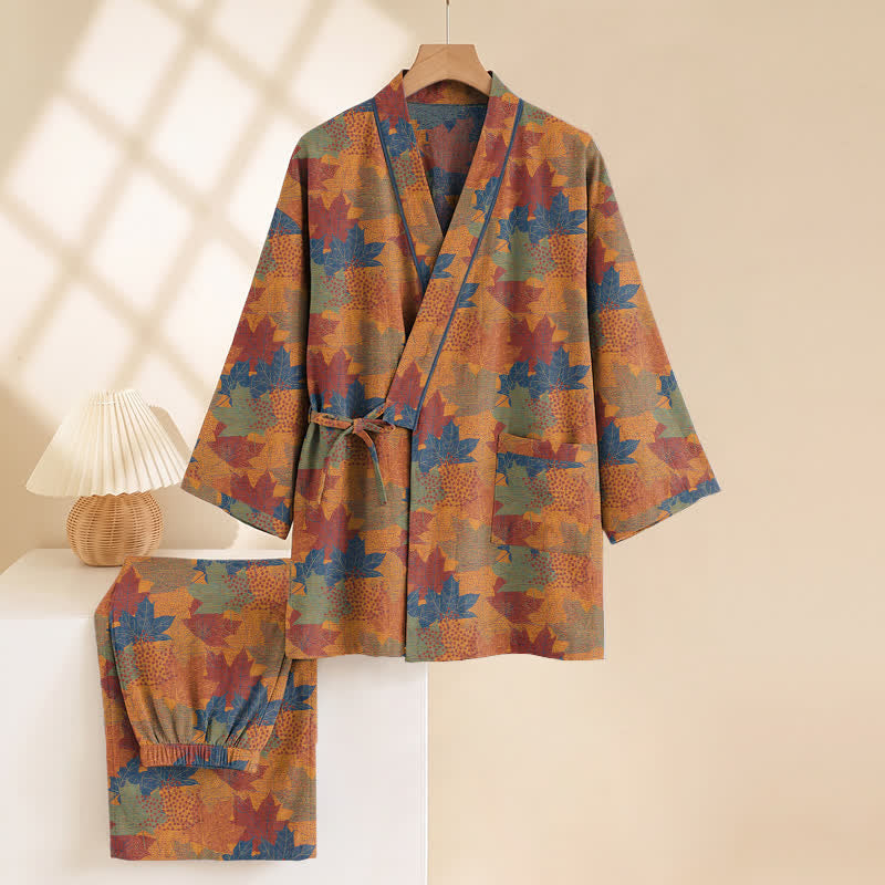Ownkoti Maple Leaf Cotton Kimono Pajama Set - image 18