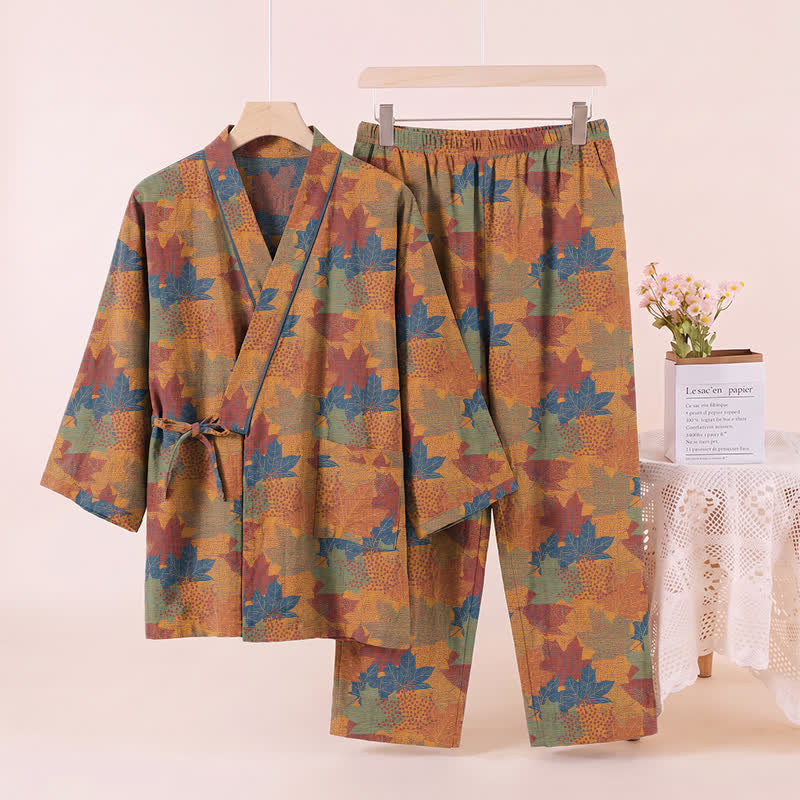 Ownkoti Maple Leaf Cotton Kimono Pajama Set - image 17