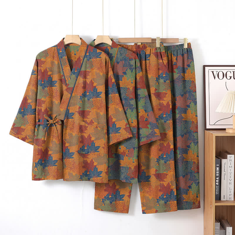 Ownkoti Maple Leaf Cotton Kimono Pajama Set - image 16