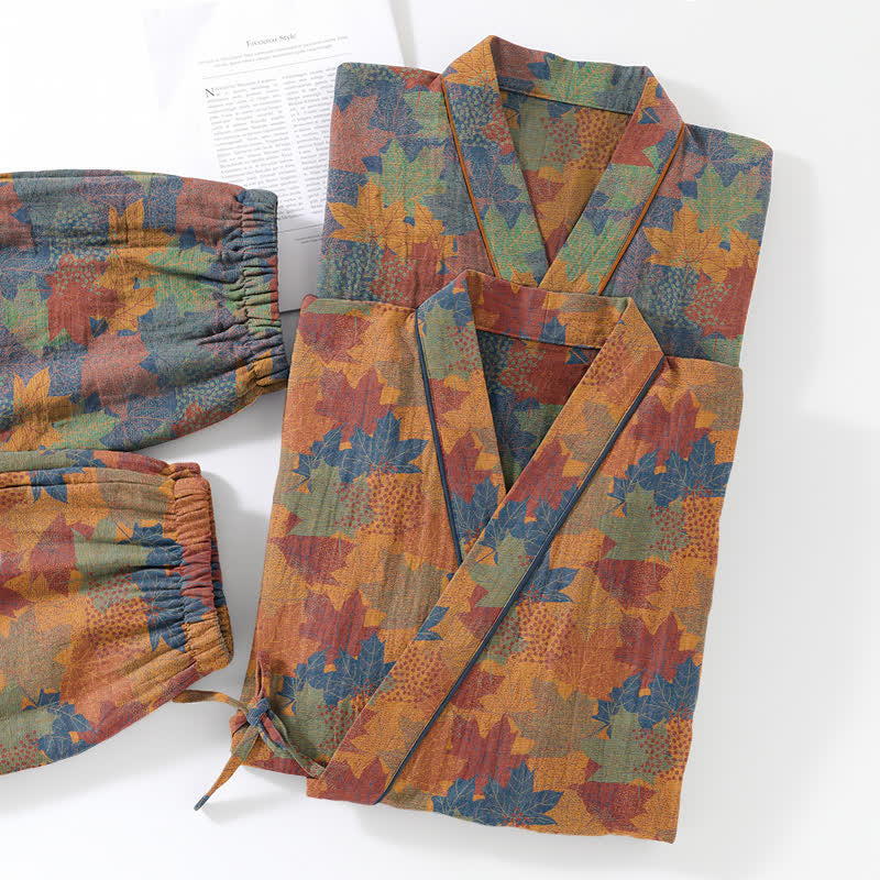 Ownkoti Maple Leaf Cotton Kimono Pajama Set - image 22