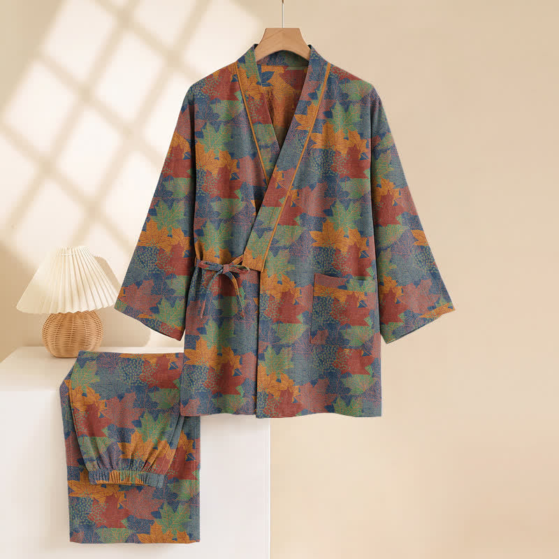 Ownkoti Maple Leaf Cotton Kimono Pajama Set - image 26