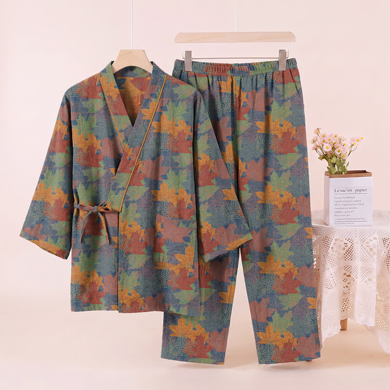 Ownkoti Maple Leaf Cotton Kimono Pajama Set - image 25