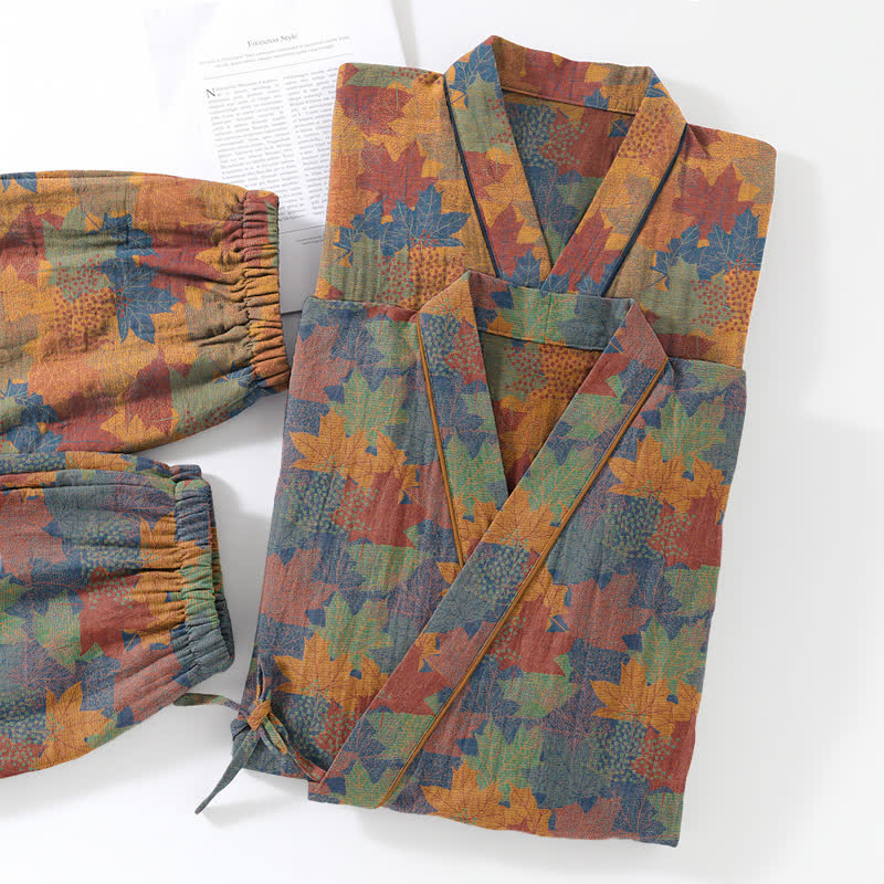 Ownkoti Maple Leaf Cotton Kimono Pajama Set - image 46