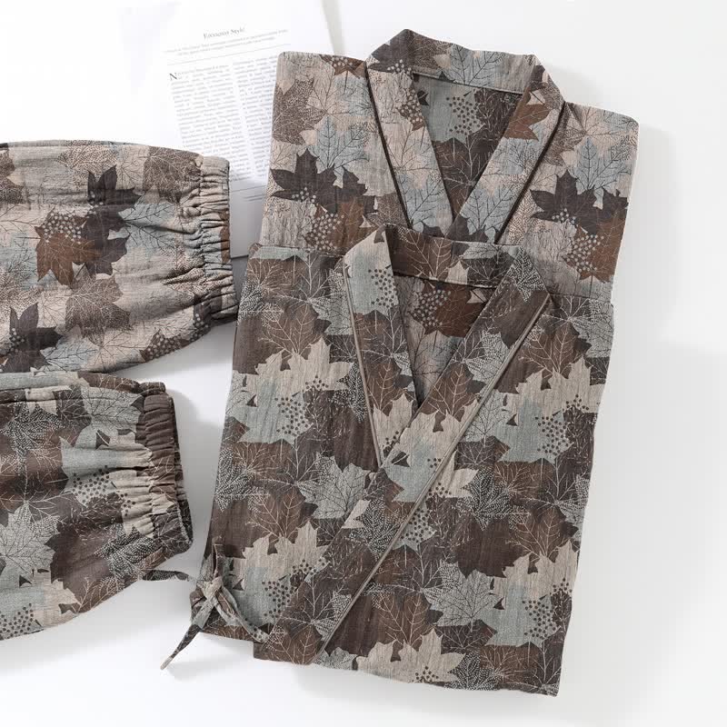Ownkoti Maple Leaf Cotton Kimono Pajama Set - image 54