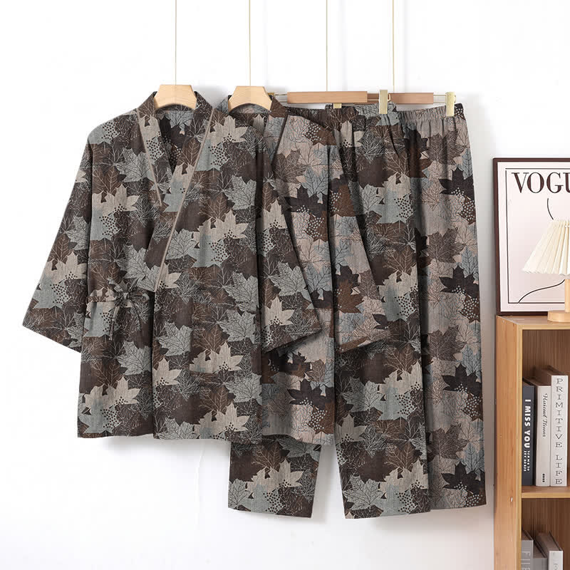 Ownkoti Maple Leaf Cotton Kimono Pajama Set - image 48