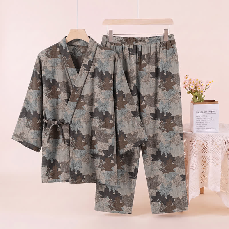 Ownkoti Maple Leaf Cotton Kimono Pajama Set - image 57