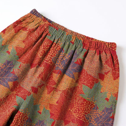 Ownkoti Fall Maple Leaf Cotton Loungewear Set - image 4