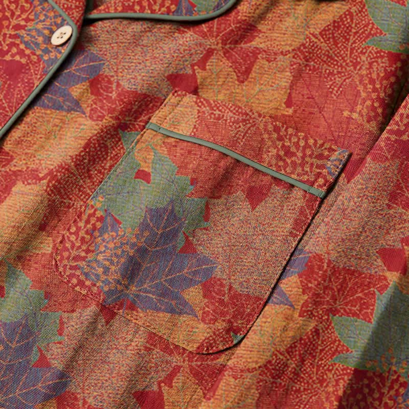 Ownkoti Fall Maple Leaf Cotton Loungewear Set - image 3