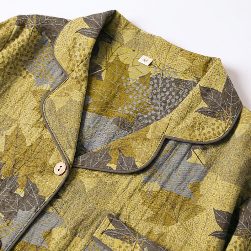 Ownkoti Fall Maple Leaf Cotton Loungewear Set - image 16