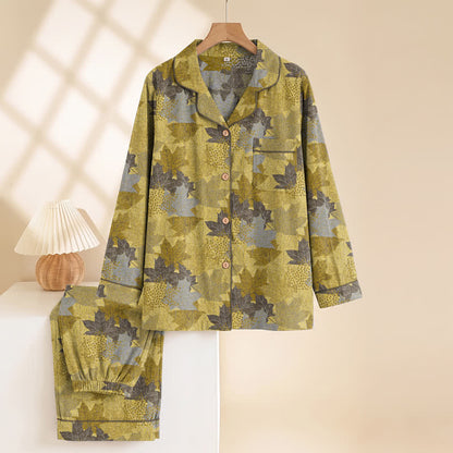 Ownkoti Fall Maple Leaf Cotton Loungewear Set - image 15