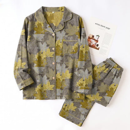 Ownkoti Fall Maple Leaf Cotton Loungewear Set - image 23
