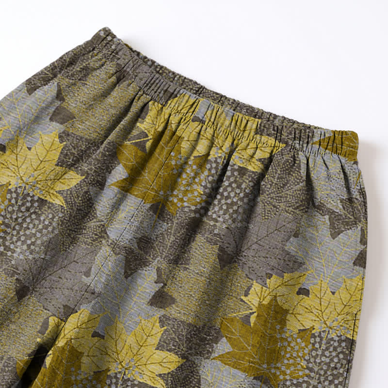 Ownkoti Fall Maple Leaf Cotton Loungewear Set - image 25